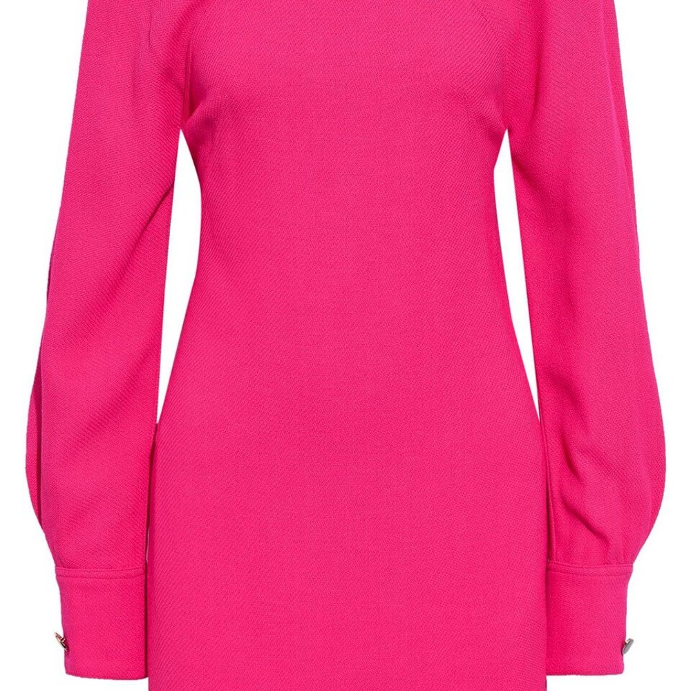 NWT Victoria Beckham open-back textured-crepe barbie pink mini dress
